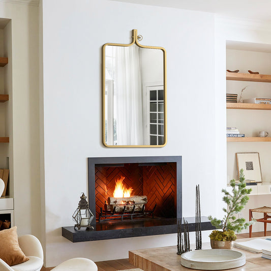 Wall Mirror, 35"x20" Industrial Mirror for Modern Living Room, Bedroom, Bathroom, Entryway