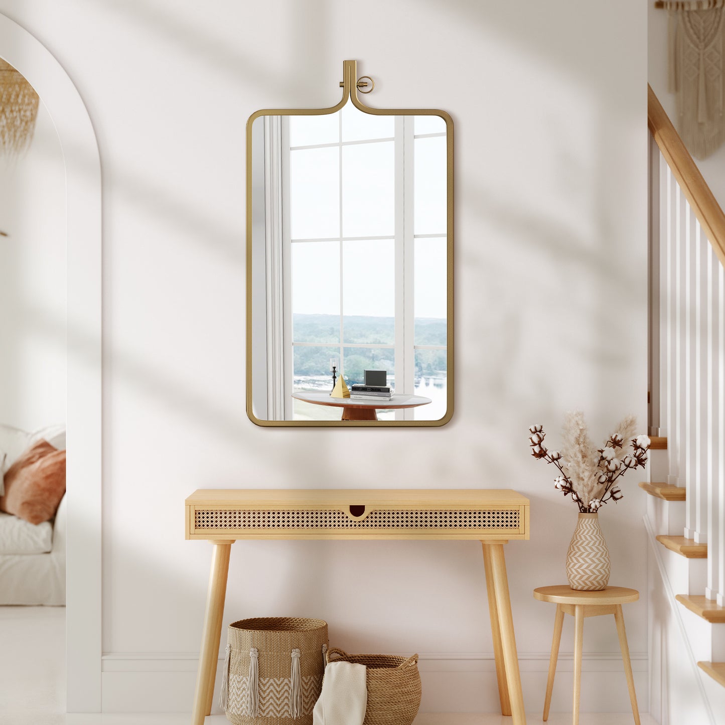 Wall Mirror, 35"x20" Industrial Mirror for Modern Living Room, Bedroom, Bathroom, Entryway