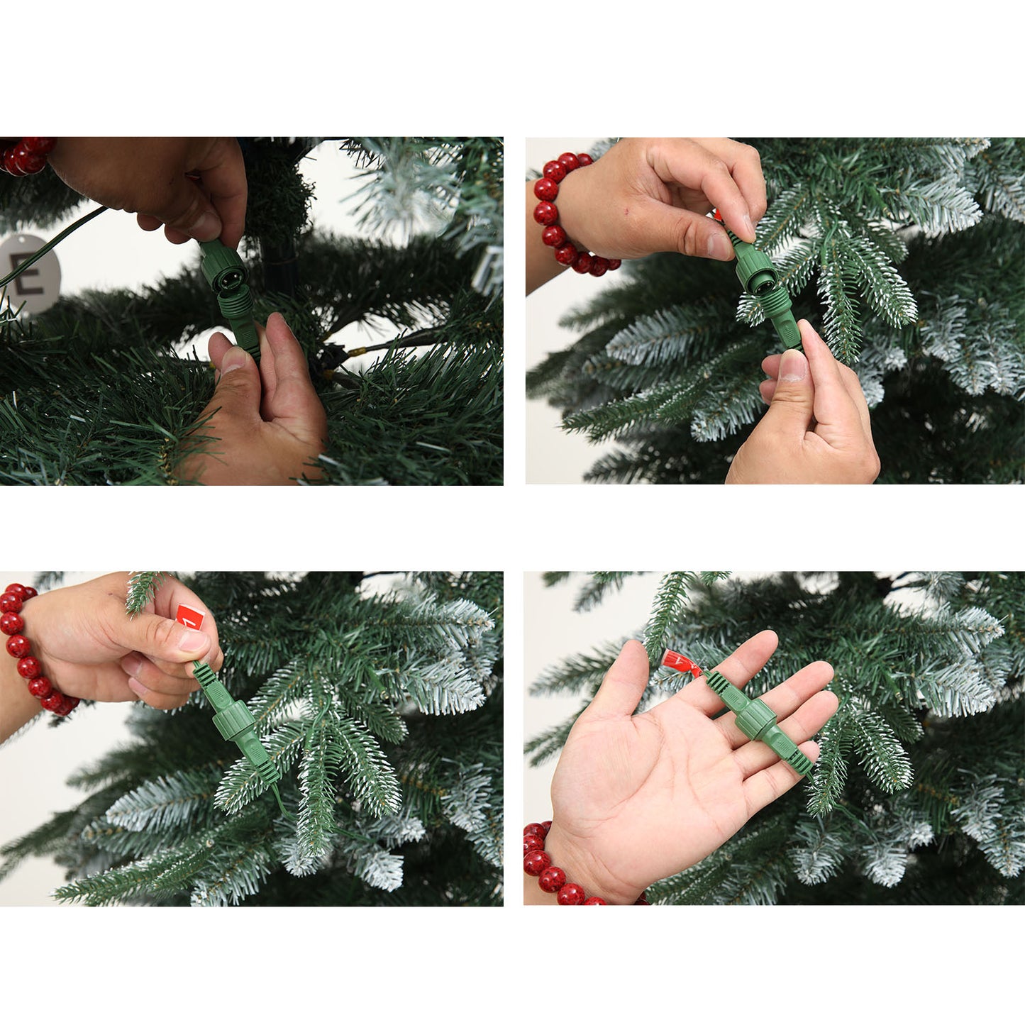 Goosiay 7ft Pre-Lit Artificial Christmas Tree,with 1249 PE & PVC Mixed Snow-Tipped Branches for Holiday Decor