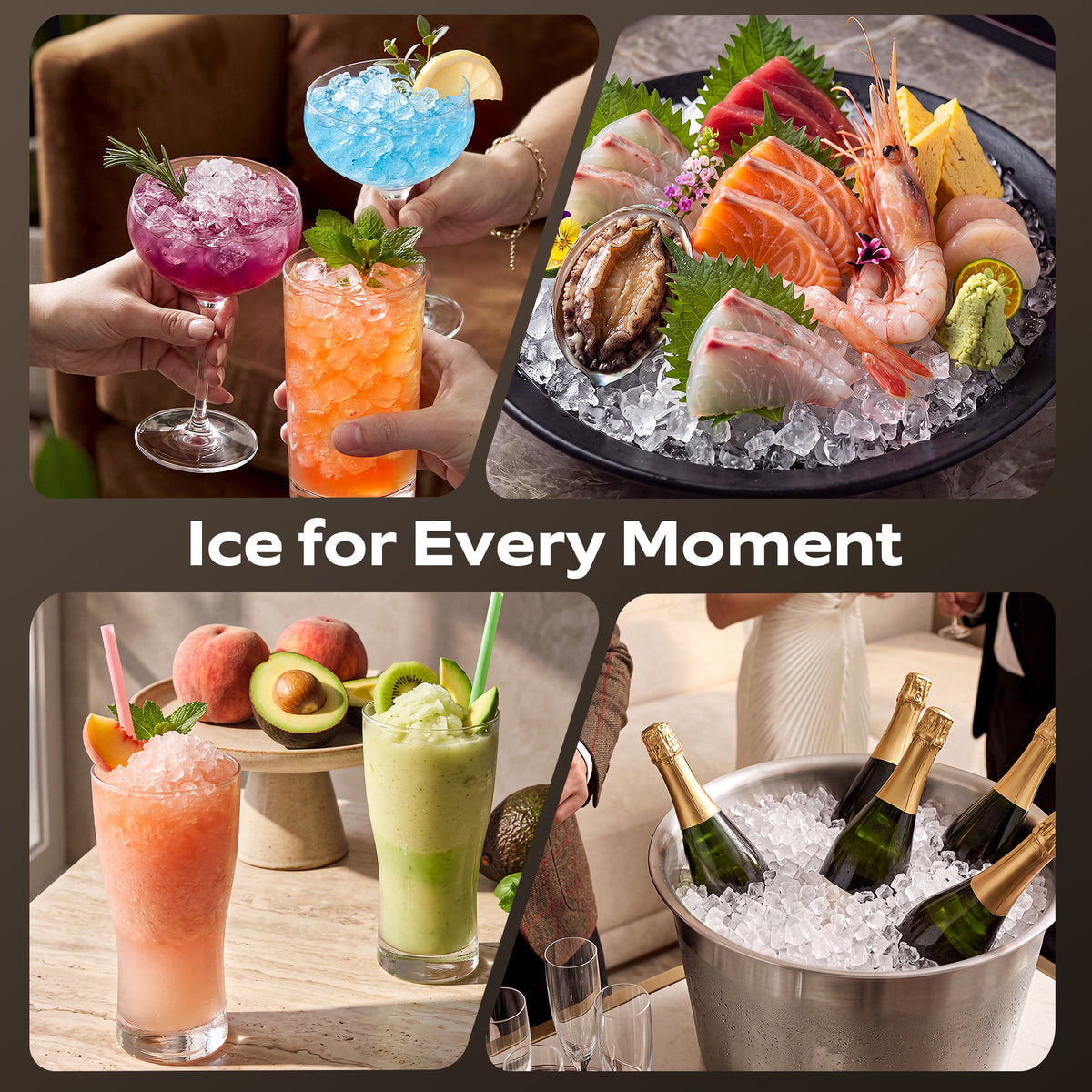 Goosiay Nugget Countertop Ice Maker, 33 lbs Daily Crushed Pellet Pebble Ice Maker Machine Portable Countertop, Stainless Steel, Silver