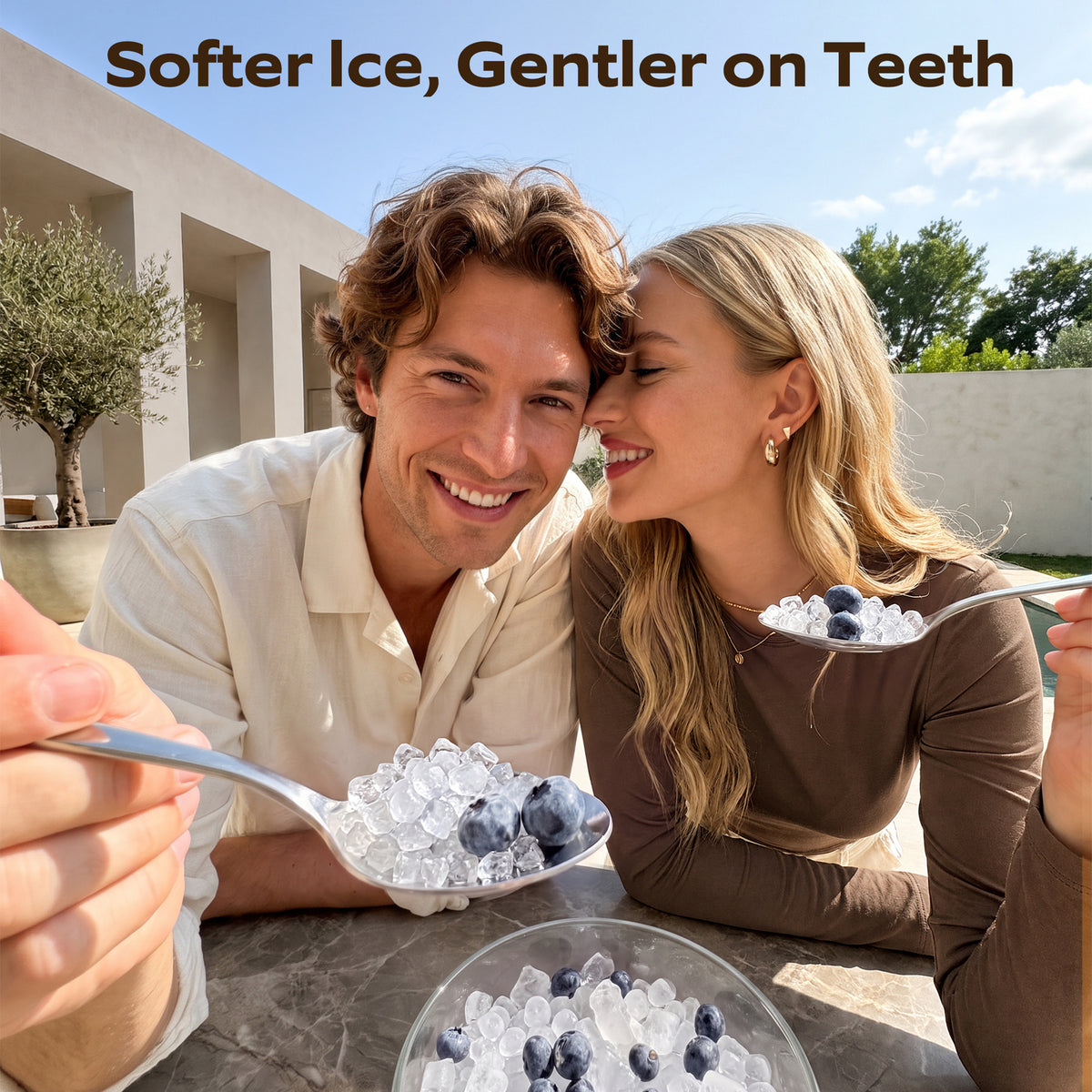 Goosiay Nugget Countertop Ice Maker, 33 lbs Daily Crushed Pellet Pebble Ice Maker Machine Portable Countertop, Stainless Steel, Silver