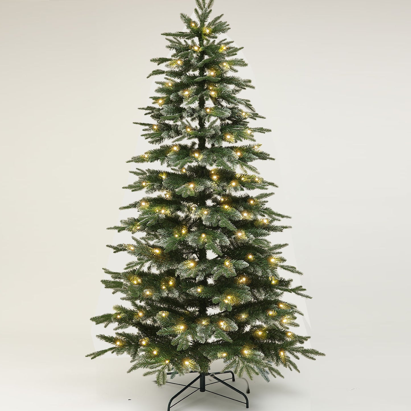 Goosiay 7ft Pre-Lit Artificial Christmas Tree，with 1249 PE & PVC Mixed Snow-Tipped Branches for Holiday Decor