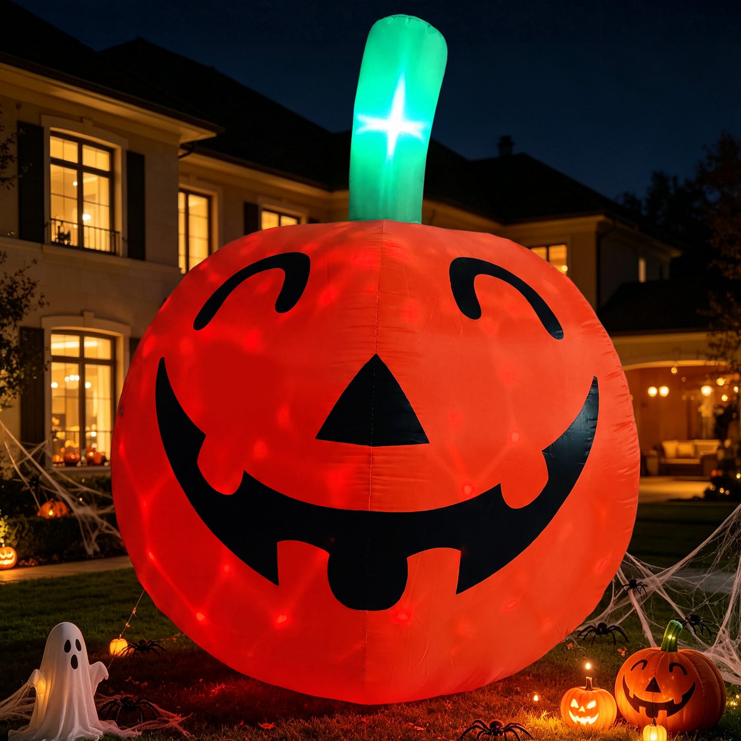 10 FT Halloween Inflatable Pumpkin Decoration with Built-in LED Lights, Outdoor Yard Blow up for Halloween Party, Yard, Garden, Lawn
