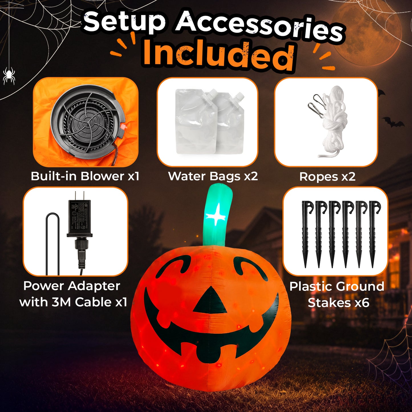 10 FT Halloween Inflatable Pumpkin Decoration with Built-in LED Lights, Outdoor Yard Blow up for Halloween Party, Yard, Garden, Lawn